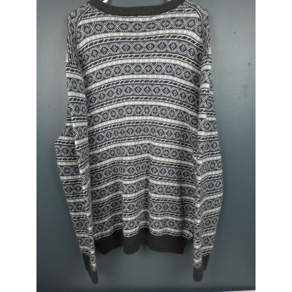 NWT Crown & Ivy Mens Fair Isle Crew Pullover Sweater XXL Gray - Picture 5 of 10